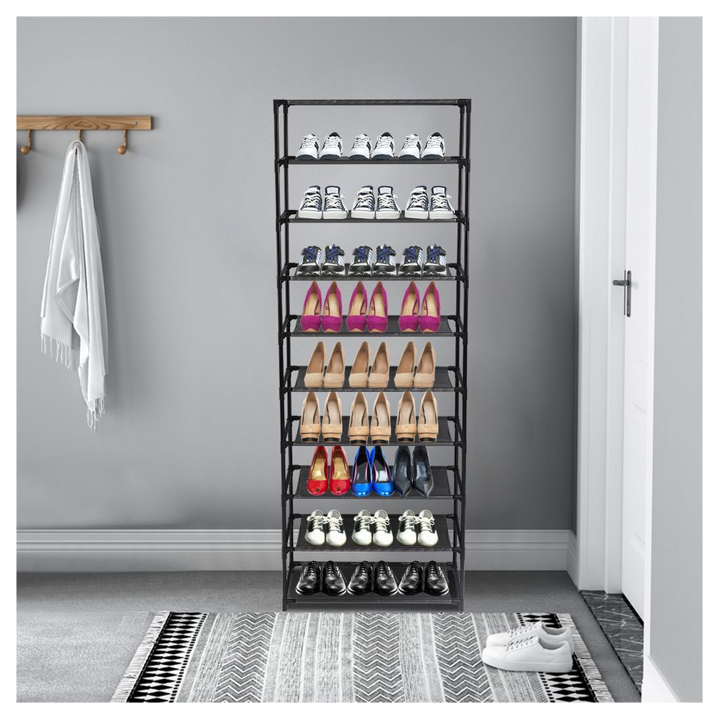 10-Tier Shoe Rack – Space-Saving 30-Pair Storage Organiser