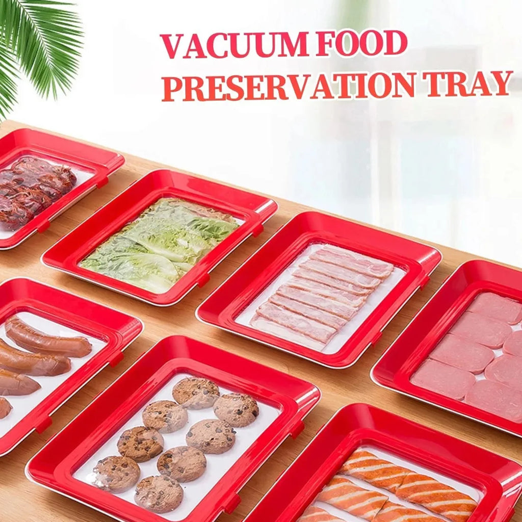 6-Piece Reusable Fresh Food Storage Tray Set – Stackable Fridge Organisers