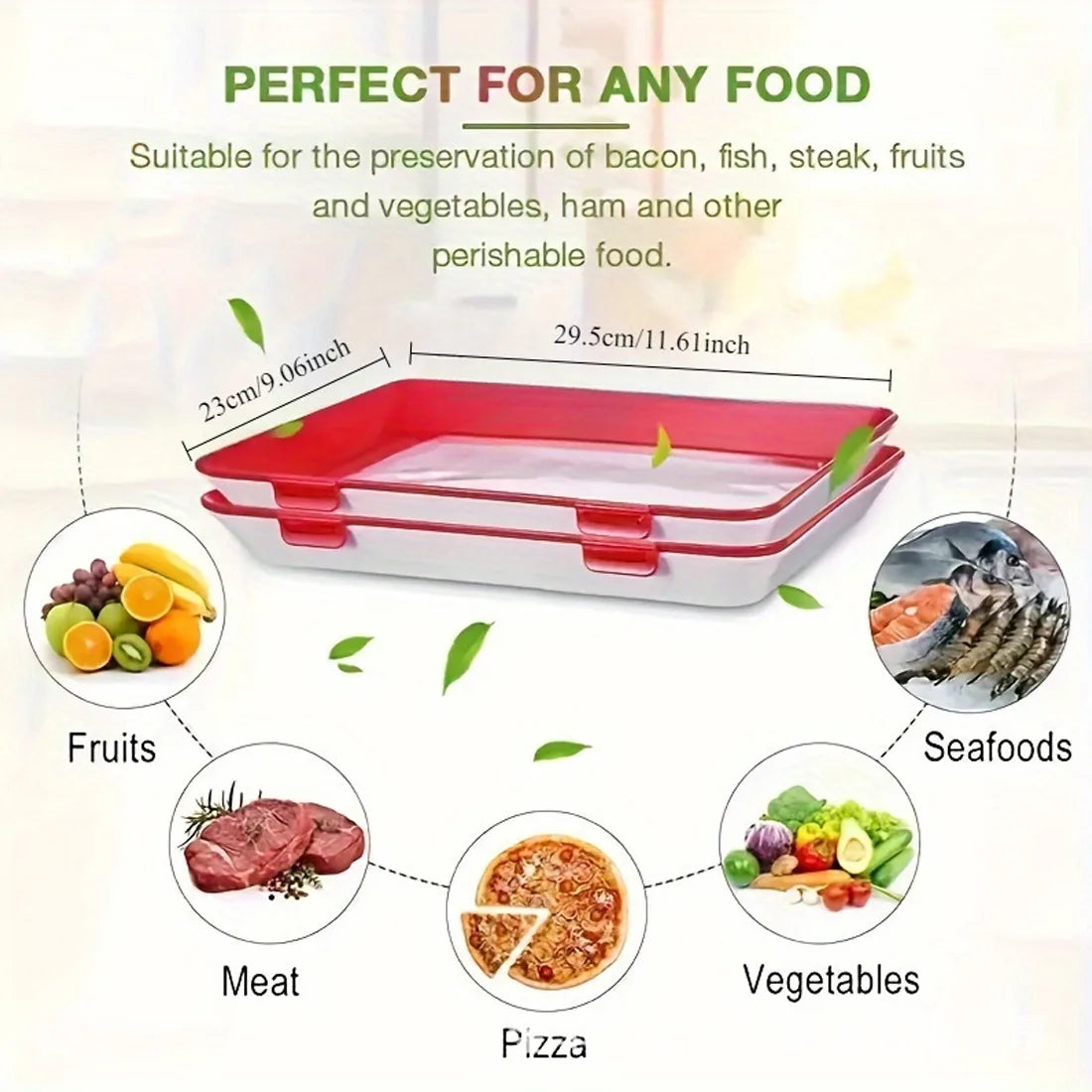 6-Piece Reusable Fresh Food Storage Tray Set – Stackable Fridge Organisers